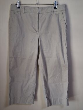 Talbots Women’s Wide Leg Crop Pants; Khaki; Size 8